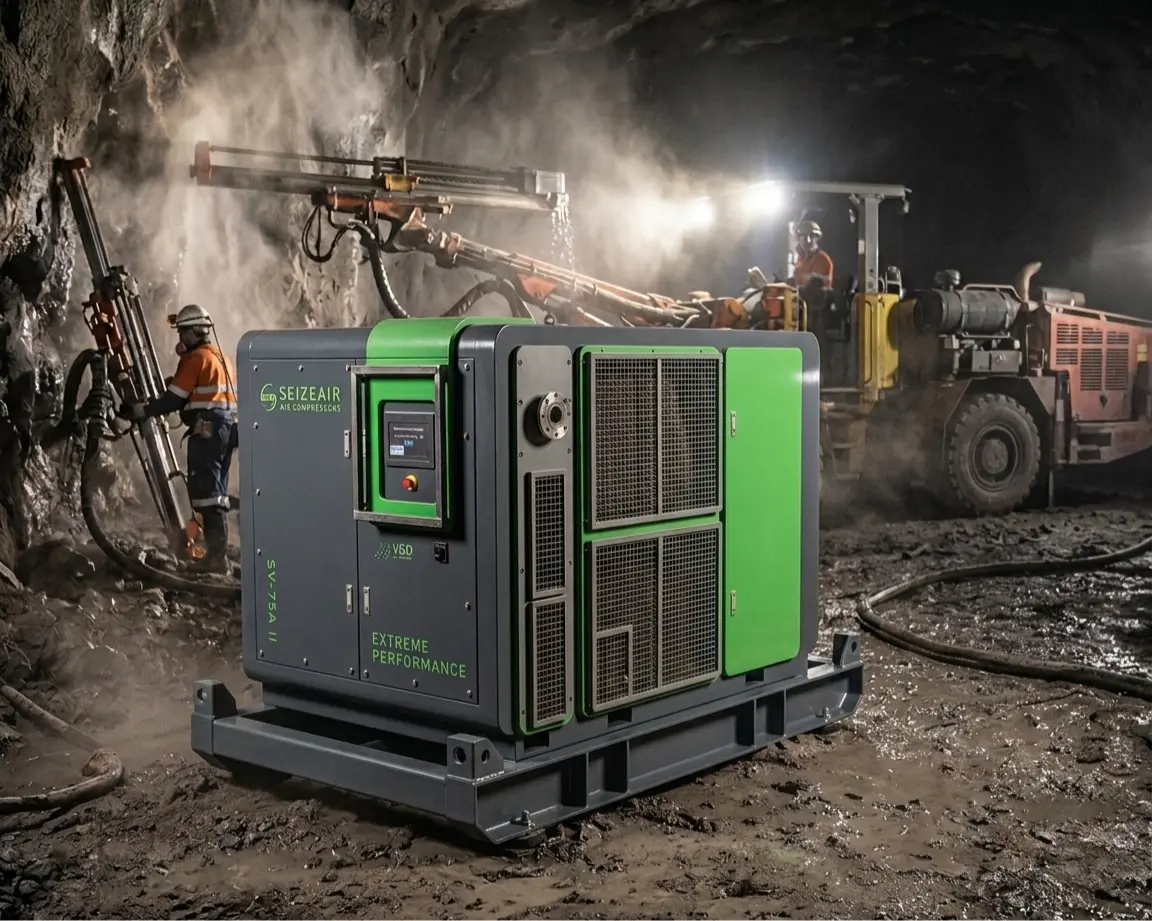 Mining Use Fixed Speed Two Stage Screw Air Compressor